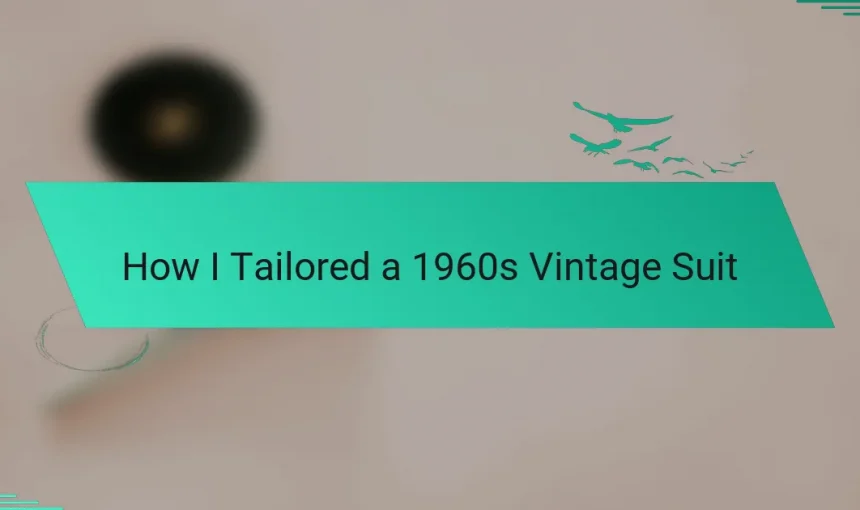How I Tailored a 1960s Vintage Suit