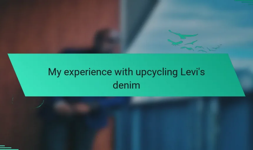 My experience with upcycling Levi’s denim