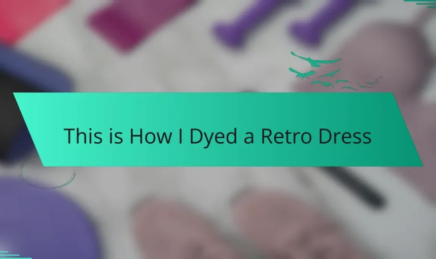 This is How I Dyed a Retro Dress
