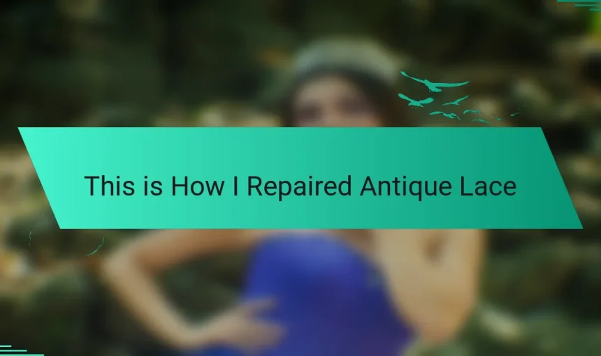 This is How I Repaired Antique Lace