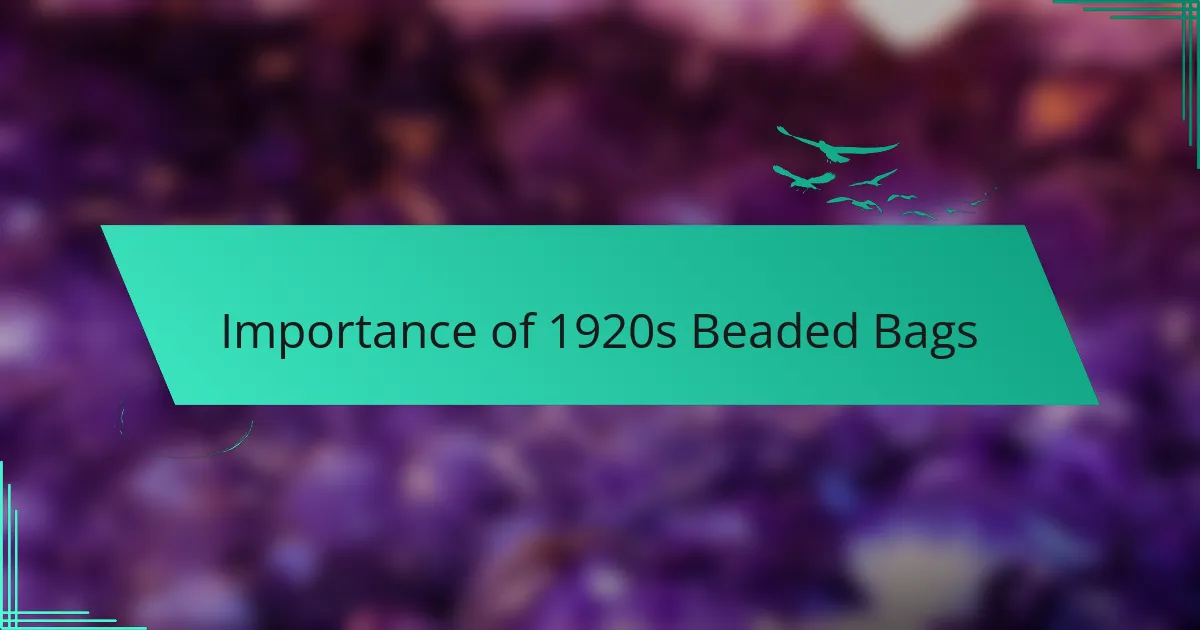 Importance of 1920s Beaded Bags
