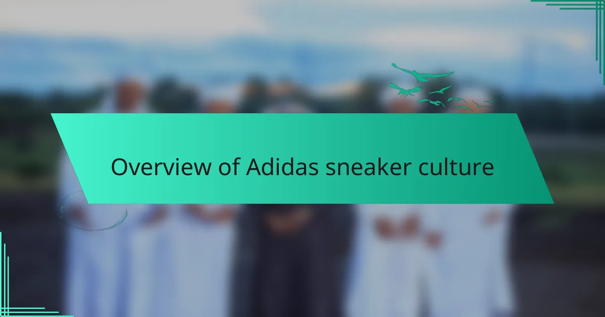 Overview of Adidas sneaker culture
