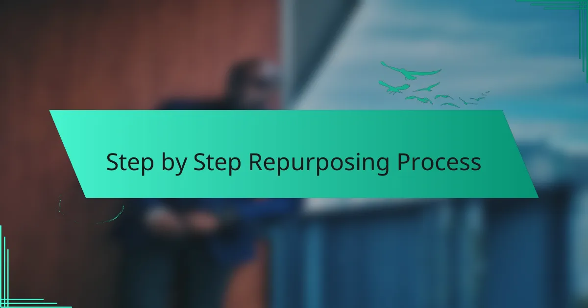 Step by Step Repurposing Process