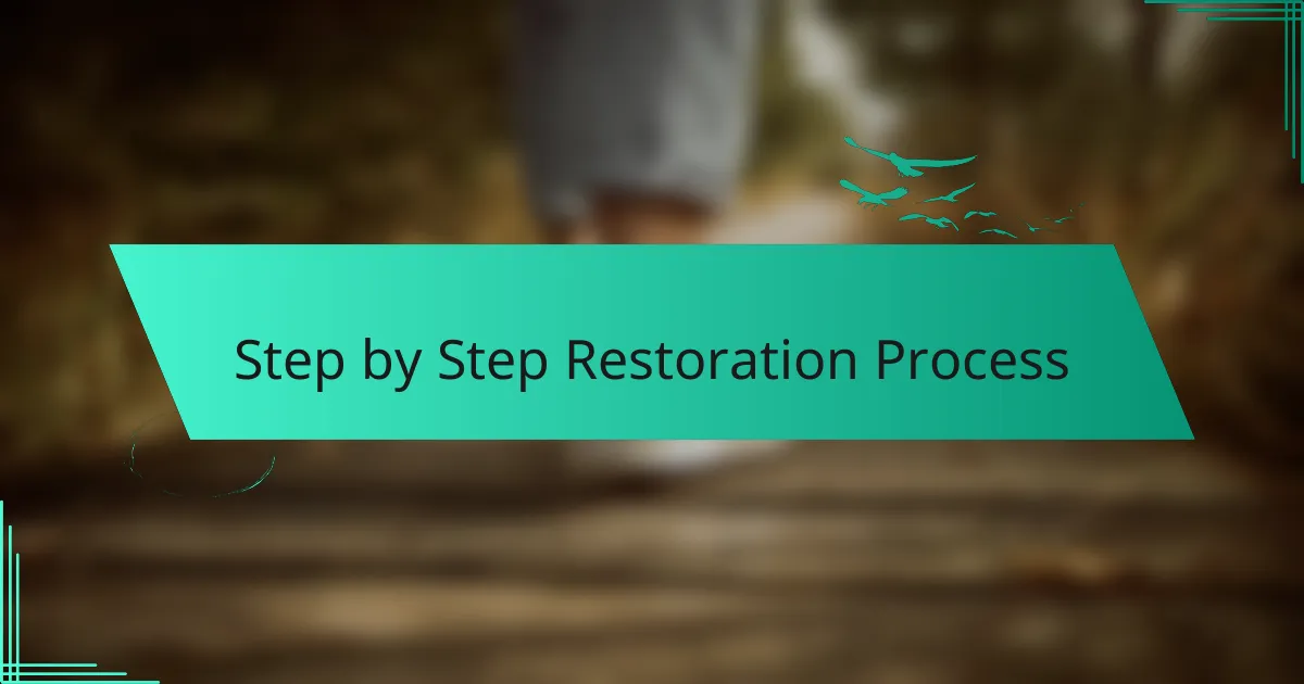 Step-by-Step Restoration Process