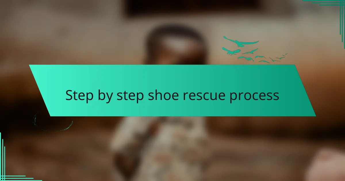 Step by step shoe rescue process