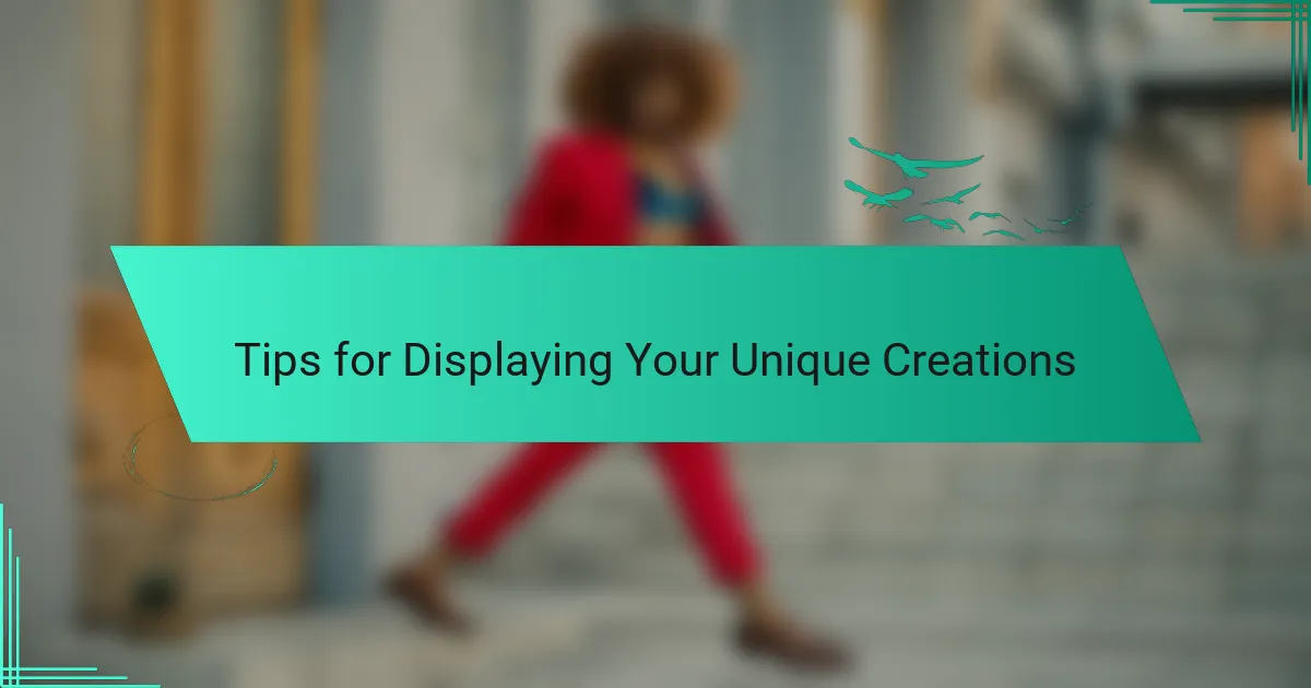 Tips for Displaying Your Unique Creations