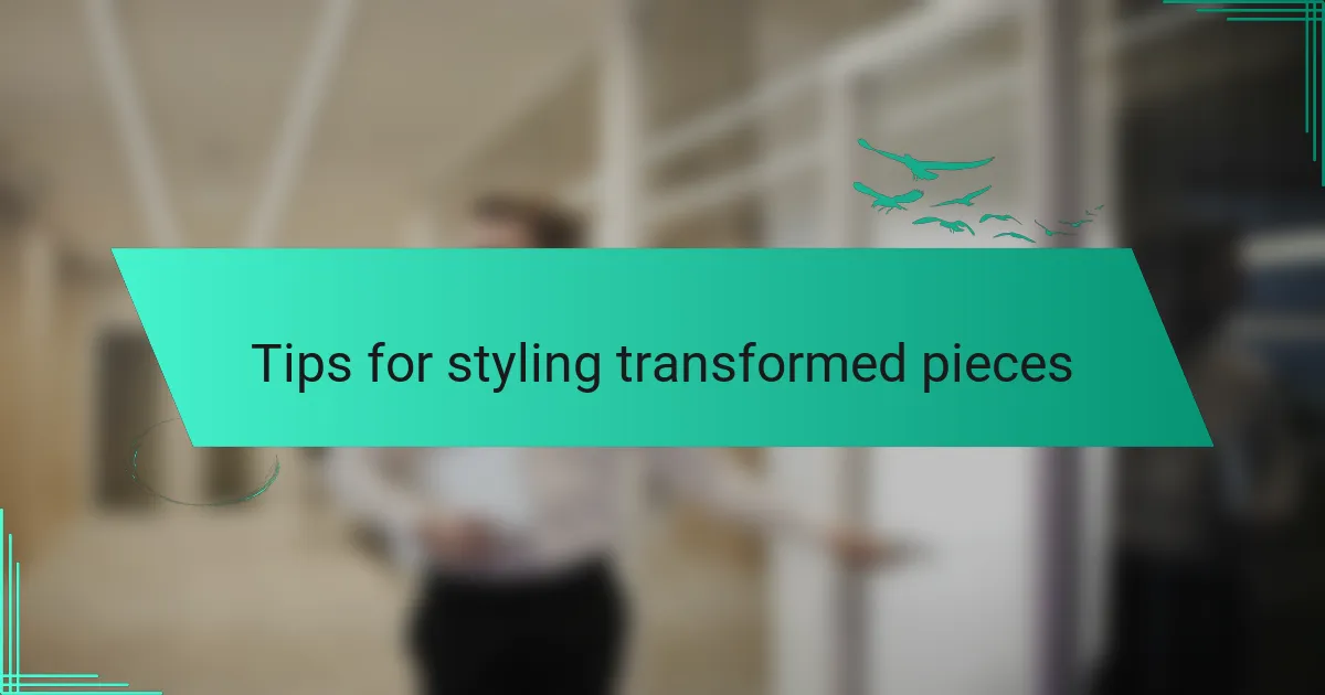 Tips for styling transformed pieces